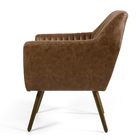 Poltrona Dani Tressê Corano Marrom B-14 Pés Palito De Madeira