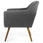 Poltrona Dani Tressê Pés Palito Madeira Tellaio Cinza Domi