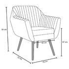 Poltrona Dani Tressê Pés Palito Madeira Tellaio Cinza Domi