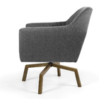 Poltrona Dani Tressê Poliéster Cinza Escuro B-163 Base Spider