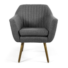 Poltrona Dani Tressê Poliéster Cinza Escuro B-163 Pés Palito