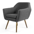 Poltrona Dani Tressê Poliéster Cinza Escuro B-163 Pés Palito