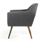 Poltrona Dani Tressê Poliéster Cinza Escuro B-163 Pés Palito