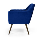 Poltrona Dani Tressê Veludo Azul Oxford B-304 Pés Palito Made