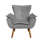 Poltrona Dante Pés Palito Cinza Bnn Decor