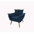 Poltrona Davi Opala Grande Sala Escritório Veludo Azul