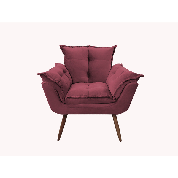 Poltrona Davi Opala Grande Sala Escritório Veludo Rosè