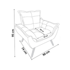 Poltrona Davi Opala Grande Sala Recepção Quarto Veludo - Prata