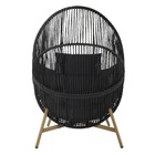 Poltrona para Jardim de Aço e Vime sem Braço Atys Preto 1,42x1mx98cm Naterial