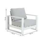 Poltrona para Jardim de Alumínio com Braço Athena Branca 91x95x88cm Naterial