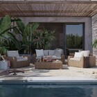 Poltrona de Jardim Alumínio e Rattan Com Braço Ayamo Marrom 80x107x88cm Naterial