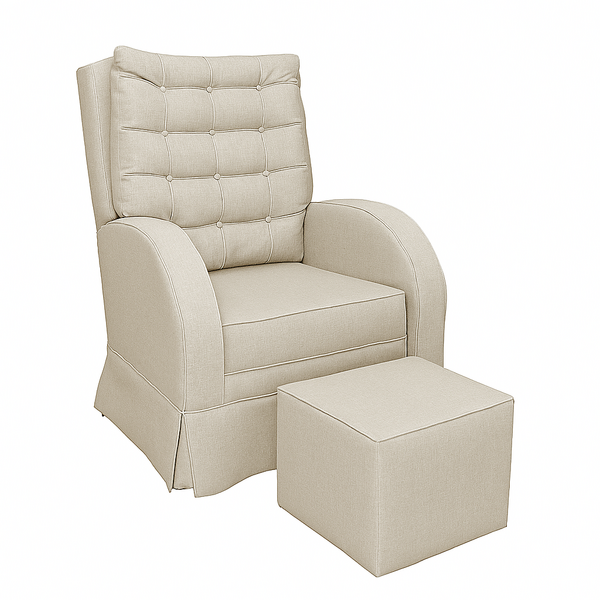 Poltrona De Amamentação Analu Balanço Puff - Blissbaby Veludo