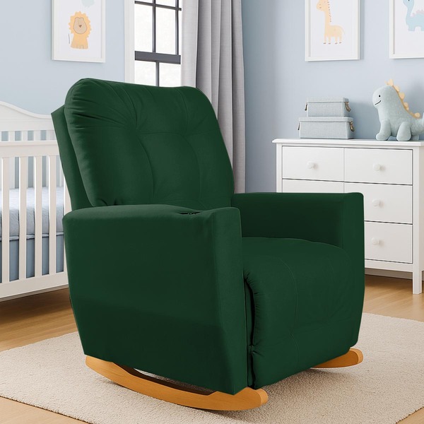 Poltrona De Amamentação Balanço Antonella Puff Verde