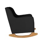 Poltrona De Amamentação Balanço Com Puff Veludo Aquila Preto