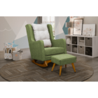 Poltrona De Amamentação Balanço Diana Puff Verde - Blissbaby