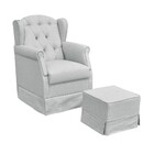 Poltrona De Amamentação Balanço E Puff Lívia Linho Cinza - Ph