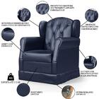 Poltrona De Amamentação Balanço E Puff Lucy P04 Sintético Azu