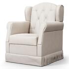 Poltrona De Amamentação Balanço E Puff Lucy P04 Suede Bege -