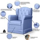 Poltrona De Amamentação Balanço E Puff Lucy Z39 Sintético Azu