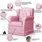 Poltrona De Amamentação Balanço E Puff Lucy Z39 Sintético Ros