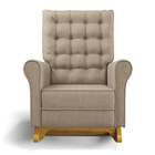 Poltrona De Amamentação Balanço E Puff Manu Base Madeira Linh