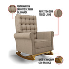 Poltrona De Amamentação Balanço E Puff Manu Base Madeira Linh