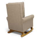 Poltrona De Amamentação Balanço E Puff Manu Base Madeira Linh