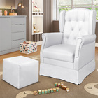 Poltrona De Amamentação Balanço Inês Com Puff 67cm Corino Bra