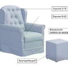 Poltrona De Amamentaçao Balanço Livia Com Puff Corano Azul Ft