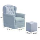 Poltrona De Amamentaçao Balanço Livia Com Puff Corano Azul Ft