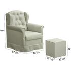 Poltrona De Amamentaçao Balanço Livia Com Puff Corano Bege Ft