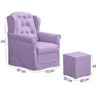 Poltrona De Amamentaçao Balanço Livia Com Puff Corano Lilas F