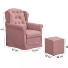 Poltrona De Amamentaçao Balanço Livia Com Puff Corano Rosa Ft