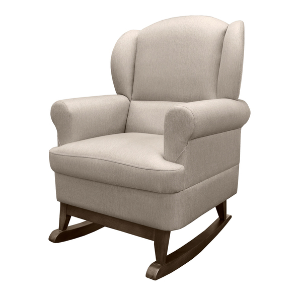 Poltrona De Amamentação Balanço Pé Canoa Eros 75cm Linho Bege