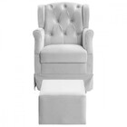 Poltrona De Amamentação Balanço Puff Ternura Corano Branco