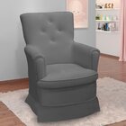 Poltrona De Amamentação Balanço Stella Veludo Cinza - Casa Ch