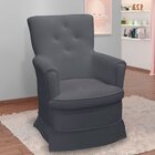 Poltrona De Amamentação Balanço Stella Veludo Grafite - Casa