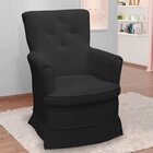 Poltrona De Amamentação Balanço Stella Veludo Preto - Casa Ch