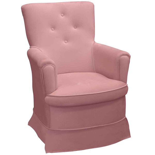 Poltrona De Amamentação Balanço Stella Veludo Rosê - Casa Chi