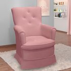 Poltrona De Amamentação Balanço Stella Veludo Rosê - Casa Chi