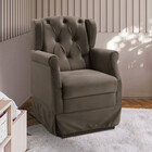 Poltrona De Amamentação Balanço Ternura Puff Suede Castor