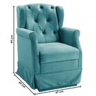 Poltrona De Amamentação Balanço Ternura Tecido Veludo Ciano