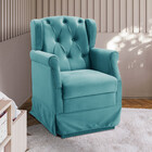 Poltrona De Amamentação Balanço Ternura Tecido Veludo Ciano