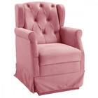 Poltrona De Amamentação Balanço Ternura Tecido Veludo Coral