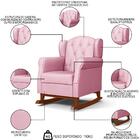 Poltrona De Amamentação Base Madeira Balanço Lucy Z39 Sintéti