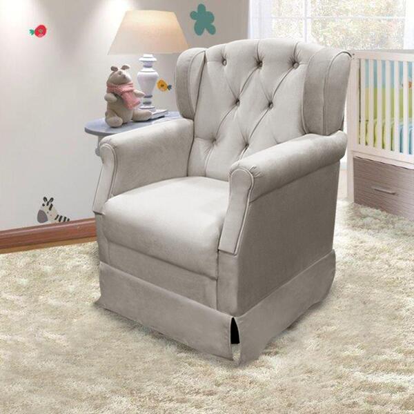 Poltrona De Amamentação Cadeira De Balanço Bege Marfim