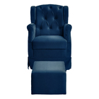 Poltrona De Amamentação Cadeira De Balanço Com Puff  Ternura