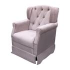 Poltrona De Amamentação Cadeira De Balanço Com Puff Rosa