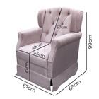 Poltrona De Amamentação Cadeira De Balanço Com Puff Rosa