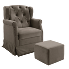 Poltrona De Amamentação Cadeira De Balanço Com Puff Ternura S